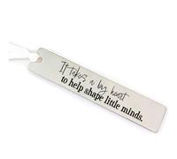 SM Design Teacher Bookmark DayCare Helper Nursery Worker Gift It takes a Big Heart To Help Shape Little Minds End of School Year Christmas CHATPER-BOOK (Big Heart)