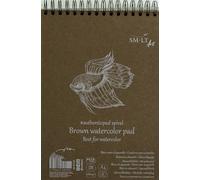 SM•LT Authentic - Blocco da disegno con rilegatura a spirale, formato A4, colore: Marrone