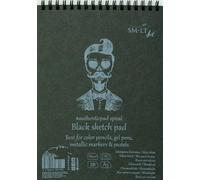 SM-LT Blocco a spirale, formato A5, 20 fogli, 165 gsm, colore: nero