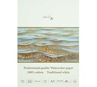 SM.LT Blocco carta per acquerello formato A3, confezione da 10 fogli, 300 g/m2