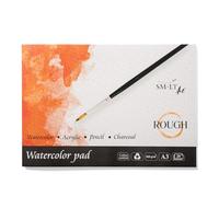 SM.LT Blocco per acquerello in carta bianca ruvida, formato A3, 20 Fogli, 260 g/m2