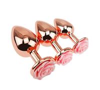 SM Metal Anal Trainer Giocattolo adulto del sesso Giocattolo anale Plug anale con base sexy Giocattolo del sesso unisex Stimolatore Coppia Massaggio prostatico Colorato 3 pezzi