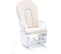 SM POLTRONA SEDIA A DONDOLO OSCILLANTE DOUGLAS LEGNO AVORIO MASSELLO CUSC. BEIGE