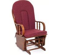 SM POLTRONA SEDIA A DONDOLO OSCILLANTE DOUGLAS LEGNO NOCE MASSELLO CUSCINO BORDO