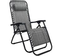 SM SEDIA SDRAIO POLTRONA RELAX GRIGIA RIPOSINO MULTIPOSIZIONE RECLINABILE