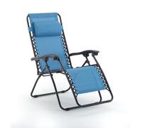 SM SET 2 SEDIA A SDRAIO POLTRONA RELAX BLU RIPOSINO MULTIPOSIZIONI RECLINABILE