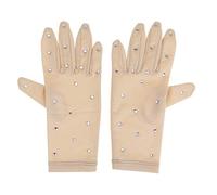 SM SunniMix Guanti Da Pattinaggio Termico Premium con Decorazioni in Strass per Ragazze, Guanti Da Pattinaggio Su Ghiaccio per Competizione E Pratica, Colore della Pelle, S
