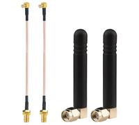 SMA maschio Antenna ADS-B 1090 MHz Antenna 3 dBi 90 gradi mini antenna+ adattatore SMA femmina a MCX cavo pigtail 15 cm per router di rete wireless, Modem Hotspot WiFi AP (2-Pack)