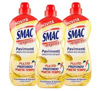 Smac Express - Pavimenti Freschezza agli Agrumi, Detergente Multisuperficie, Azione Pulente Senza Risciacquo, 1000 ml x 3 Pezzi