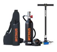 SMACO Bottiglia Subacquea 1L per Immersioni in Acque Poco Profonde, Mini Bombola Subacquea per Respirare per 15-20 Minuti per Immersioni Ricreative/Lavori Subacquei, Set F (Nero)