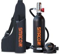 SMACO Bottiglia Subacquea 1L per Immersioni in Acque Poco Profonde, Mini Bombola Subacquea per Respirare per 15-20 Minuti per Immersioni Ricreative/Lavori Subacquei, Set A (Nero)