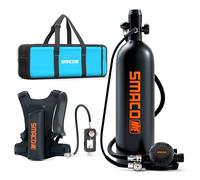 SMACO Mini Bombola Sub 2L Bombola Subacquea Piccola Mini Scuba Tank Portatile Bombole Aria Sub Fino a 30 Minuti Ricaricabile Bombola di Ossigeno per Immersioni S700 Plus