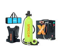 SMACO Mini Bombola Sub 2L Bombola Subacquea Piccola Mini Scuba Tank Portatile Bombole Aria Sub Fino a 30 Minuti Ricaricabile Bombola di Ossigeno per Immersioni S700 Plus