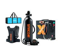 SMACO Mini Bombola Sub 2L Bombola Subacquea S700 Plus Piccola Mini Scuba Tank Portatile Bombole Aria Sub Fino a 30 Minuti Ricaricabile Bombola di Ossigeno per Immersioni