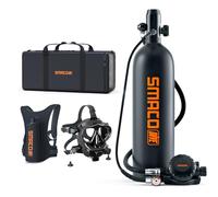 SMACO S700Plus - Mini bottiglia subacquea da 2 l, per immersioni in acqua piana, supporto per la respirazione subacquea, set portatile per esercizi di immersione, lavori subacquei e intrattenimento
