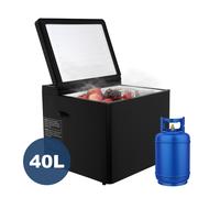 Smad 3 Way Frigorifero portatile a gas 40L nero per la casa, viaggi off-grid