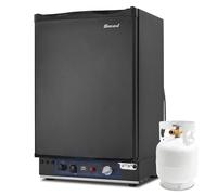 Smad Frigo Trivalente per Camper, 12V/220V/Gas, Frigorifero a Gas, 28-30mbar, Mini Frigobar per Campeggio Auto Caravan, 40Litri, Nero