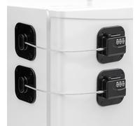 Smad Lot de 2 Cadenas Frigo à Code, Sécurité Fenêtre Enfant | Bloque Porte Sécurite, Verrou Protection Enfant pour Réfrigérateur Fenêtre Tiroir Armoir, Noir