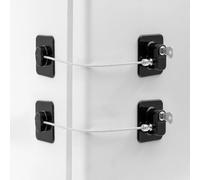 Smad Lot de 2 Cadenas Frigo, Sécurité Fenêtre Enfant | Bloque Sécurite à Clé, Serrure de Porte de Réfrigérateur, Verrou Protection Enfant pour Frigo Fenêtre Tiroir Armoir, Noir