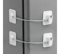 Smad Lot de 2 Cadenas Frigo, Sécurité Fenêtre Enfant | Bloque Sécurite à Clé, Serrure de Porte de Réfrigérateur, Verrou Protection Enfant pour Frigo Fenêtre Tiroir Armoir, Blanc