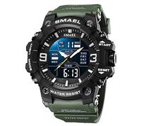SMAEL Orologi militari da uomo per sport all'aria aperta orologio digitale impermeabile LED data sveglia orologi da polso per uomo, Verde militare, Large Face, Digitale