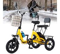 smafoseedding Nuovo Triciclo Elettrico per Adulti del 2025 - E-Bike Pieghevole A 3 Ruote con Display LCD, Carico di 180 kg E Autonomia di 45 Km, 3 modalità di Guida, Clacson, Luce A LED Yellow