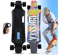 smafoseedding Skateboard Elettrici per Adulti con Telecomando: 25 Km, Autonomia 15 Km, Pendenza in Salita del 15%, Motore Brushless da 350 W, Tavola in Acero A 7 Strati | Cruiser Elettrico TypeC