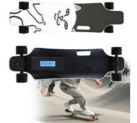 smafoseedding Skateboard Elettrico Longboard per Tutti I Terreni con Telecomando, Batteria da 25 Km/4400 mAh, Autonomia di 8 Km, Controllo A 4 velocità, capacità di 90 kg, Tavola in Acero TypeA