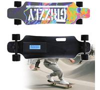 smafoseedding Skateboard Elettrico Longboard per Tutti I Terreni con Telecomando, Batteria da 25 Km/4400 mAh, Autonomia di 8 Km, Controllo A 4 velocità, capacità di 90 kg, Tavola in Acero TypeB