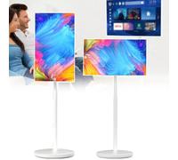 smafoseedding Smart TV portatile con Touch Screen da 24/27/32 pollici,Schermo mobile su ruote con batteria 7800 Mah,Soluzione di visualizzazione professionale per le aziende 24in8+128g