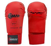 SMAI WKF Approved, Guanti Senza Pollice Unisex-Adulto, Rosso, L