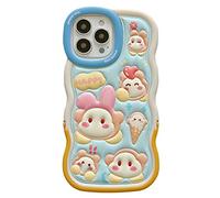 SMAIGE Compatibile con iPhone 14 Pro Max Custodia con supporto per carte di credito Dual Layer Hybrid Custodia a portafoglio resistente Protezione antiurto per donne uomini (coniglio)