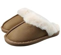 SMajong Inverno Pantofole Scamosciate da Donna Morbido Antiscivolo Scarpe Caldo Peluche Uomo Accogliente Memoria Schiuma Pantofole da Casa(Cachi 44/45 EU)