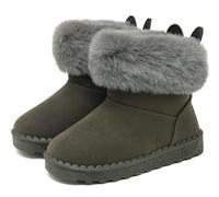 SMajong Stivali Invernali da Bambino Stivali da Neve Cotone Caldo Scarpe Stivaletti per Ragazzi Ragazze Grigio 25 EU = Etichetta 26