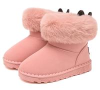 SMajong Stivali Invernali da Bambino Stivali da Neve Cotone Caldo Scarpe Stivaletti per Ragazzi Ragazze Rosa 32 EU = Etichetta 33