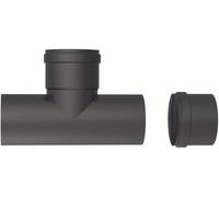 Smalbo RACCORDO A T PER STUFE A PELLET Col. Nero opaco (F/F) Ø cm. 8