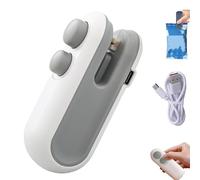 Small 2-in-1 Rechargeable Magnetic Snack Sealer Household Mini Sealing Machine, Portable Mini Bag Sealer and Cutter Rechargeable, Mini Snack Bag Sealing Machine, For Snacks & Food Storage (White)