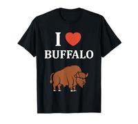 Small Animals Bison Funny Simple i Love Buffalo Maglietta