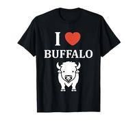 Small Animals Bison Funny Simple i Love Buffalo Maglietta