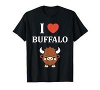 Small Animals Bison Funny Simple i Love Buffalo Maglietta