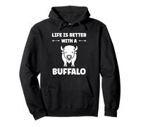 Small Animals Bison Funny Simple Life is Better with Buffalo Felpa con Cappuccio