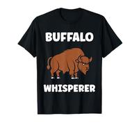 Small Animals Bison Funny Simple Whisperer Buffalo Maglietta