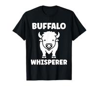 Small Animals Bison Funny Simple Whisperer Buffalo Maglietta