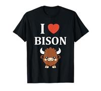 Small Animals Buffalo Funny Simple i Love Bison Maglietta