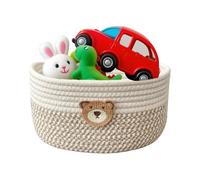 Small Basket, Cotton Rope Basket, Soft Organizer Bin with 8 X 6 Inches Size, Decorative Storage Box for Dog, Toys, Birthday, Baby Shower, Raffle, Fundraiser, Holiday Use, Cream White