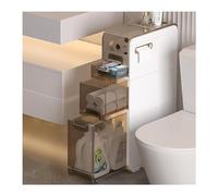 Small Bathroom Storage Cabinet, Narrow Corner Bath Stand, Slim Toilet Paper Storage Cabinet with Slide out Drawers And Casters, Side Toilet Cabinet for Small Kitchen Laundry Room