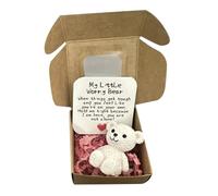 Small Bear, Animal Doll, Handmade Pocket Size Lightweight Collectible Portable PVC Material PP Build Coated Paper Compact, Plush Bear for Kids Adults Birthday Present, 2.17x2.17x0.98 Inches, White