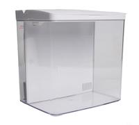 Small Betta Fish Aquarium Starter Kit con luce LED e sistema di filtraggio triplo, acquario ecologico da tavolo con pompa acrilica e silenziosa (bianco)