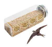 Small Bird Feeder - Portable Bottle Shaped, Transparent | 4 Cute Bear Feeding Ports for Parrot Parakeet Cockatiel Bird Supplies Suspended Cage Outdoor Travel Portable Small Feeding