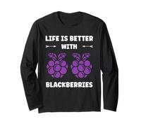 Small Blackberry Fruit Life is Better with Blackberries Maglia a Manica